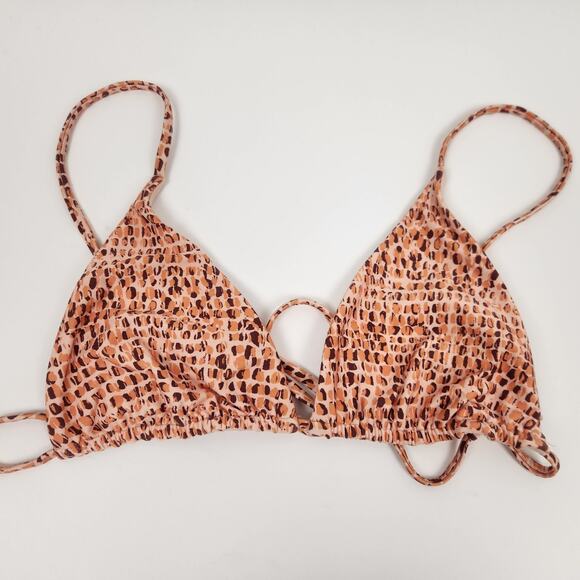 L*Space Brittany Triangle Bikini Top in Wild Bunch Orange Size XL - Picture 2 of 4
